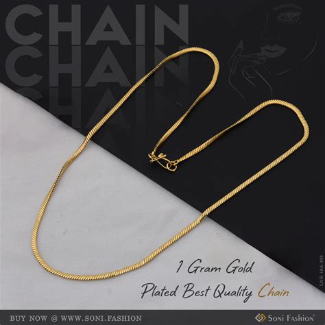 1 Gram Gold Plated Best Quality Decorative Design Chain for Ladies - S ...