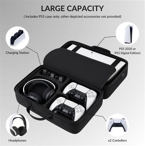PSS PS5 Travel Bag Briefcase Hard Shell Carrying Case for PS5 Console ...