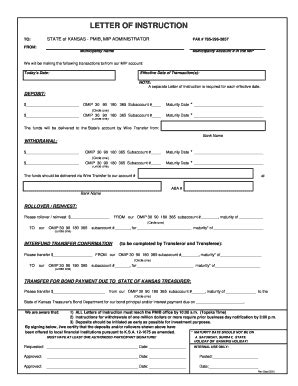 Fillable Online Letter of Instruction Form - Pooled Money Investment ...