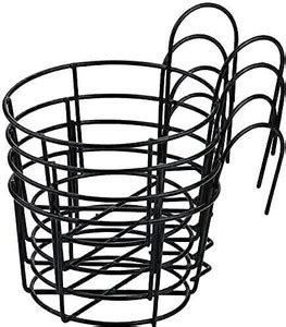 EzzuCrafts Set of 4 Round Metal Hanging Railing Planters,Hanging ...