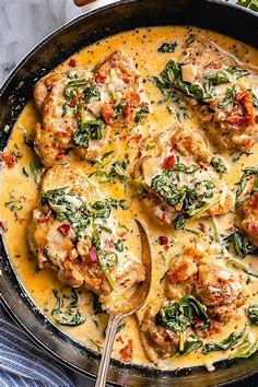Garlic Butter Chicken Recipe with Creamy Spinach and Bacon – Best Chicken Recipe — Eatwell101