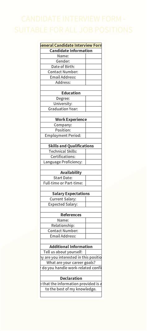 Image result for Job Interview Application Form