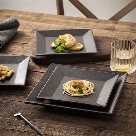 10" Square Dinner Plates, Perfect Size for Portion Control,Restaurant ...