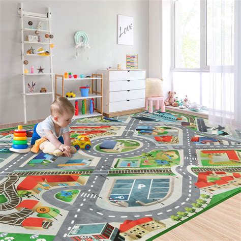 Amazon.com: Large Kids Carpet Play Mat Rug for Playroom, 48'' x 71'’ Car Rugs Mat for Kids Toy ...