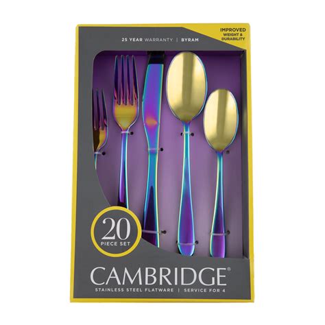 Buy Cambridge Silversmiths Byram Rainbow Mirror 20-Piece Flatware Set ...