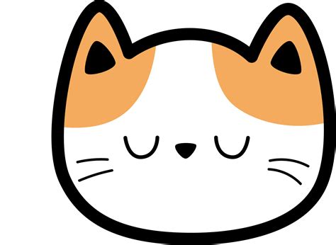 cute cat face flat design cartoon element illustration 24584445 PNG