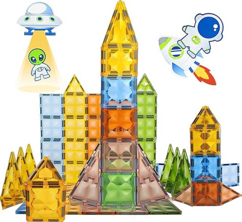 WireScorts ® Magnetic Tiles Building Blocks for Kids 3 4 5 6 7 8 Years ...