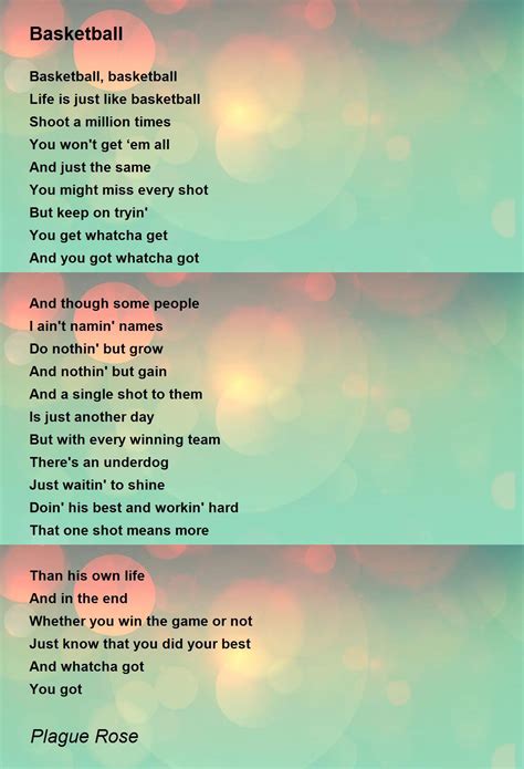 Love Basketball Poems