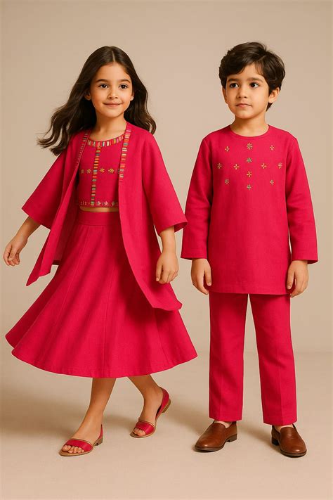 (Boy) Pre Order:Pink Embroidered Kurta Set – Who Wore Whhat