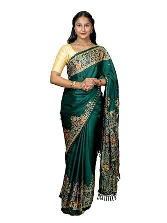 Buy HELLA FASHIONS Kutch Print Crepe Silk Saree for Women | Soft ...