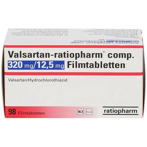 Valsartan-ratiopharm® comp. 320 mg/12,5 mg 98 St mit dem E-Rezept kaufen - Shop Apotheke