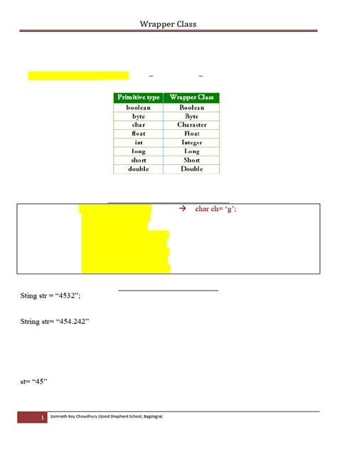 Image result for Wrapper Classes Examples