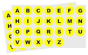 decalbazaar Vinyl Round Letters A to Z Alphabet Arial Black Font Glossy ...
