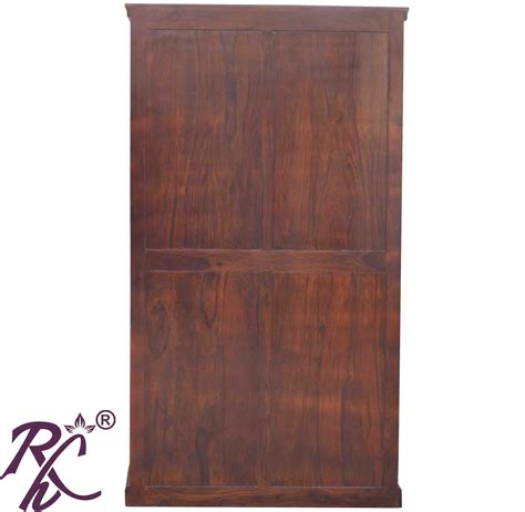 Solid Wooden 2 Doors Brass Work L+T Design Wardrobe - RAJ HANDICRAFT