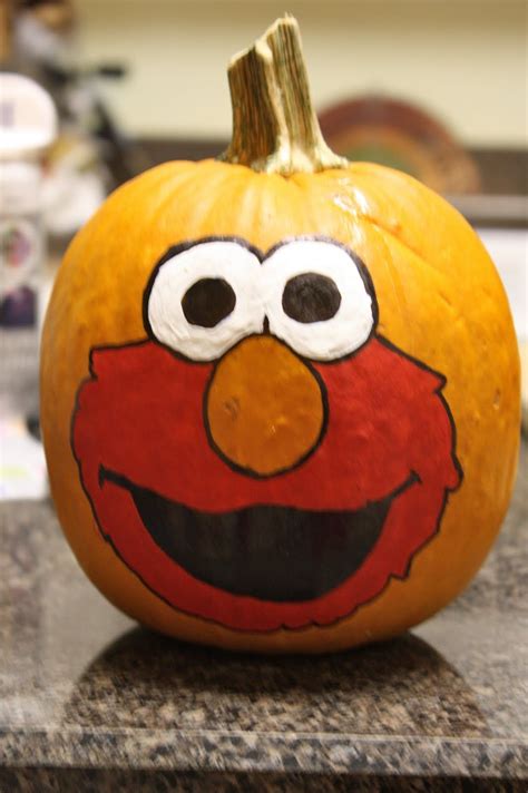 painted elmo pumpkin