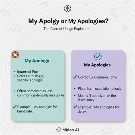 “My Apology” or “My Apologies”? What’s the Correct Expression? | Midoo AI