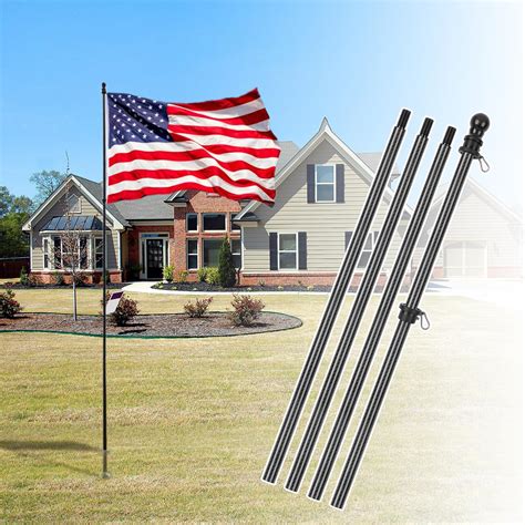 Amazon.com : HIBLE 10 FT Carbon Fiber Flag Pole in Ground, Outdoor Flag ...