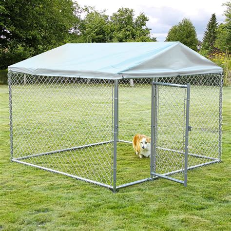 HOMEDIARY Chain Link Large Outdoor Dog Kennel, Heavy India | Ubuy