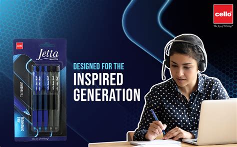 Cello Jetta Gel Pens Set | 2 Blue, 2 Black, 1 Red | Jumbo Refill Ball ...