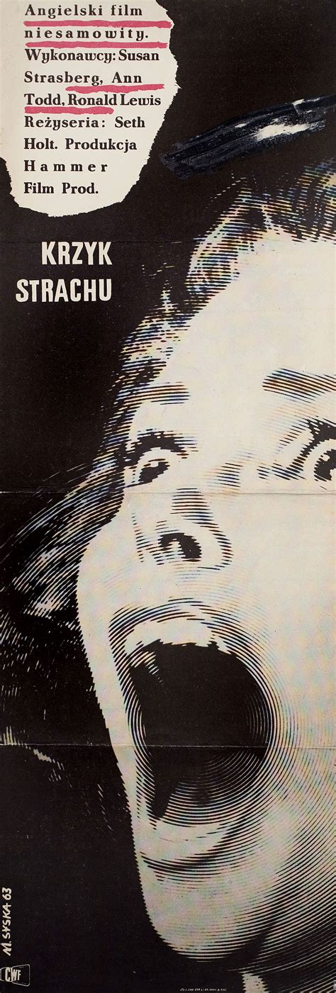 Крик ужаса (Scream of Fear, 1961), режиссёр Сет Холт, польский постер к ...
