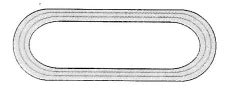 The given figure depicts a racing track whose left and right ends are ...