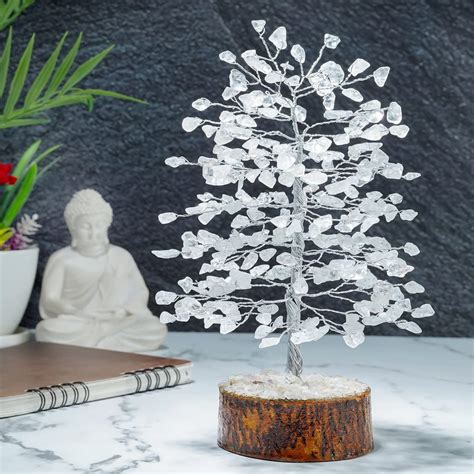 Buy Hindcraft Clear Quartz Crystal Tree Home Decor Showpieces for Good ...