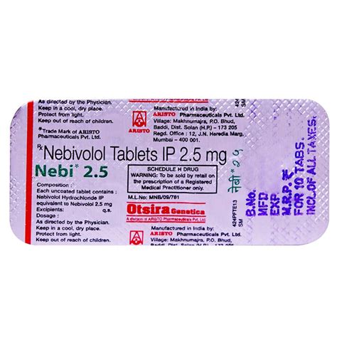 Nebi 2.5 Tablet | Uses, Side Effects, Price | Apollo Pharmacy