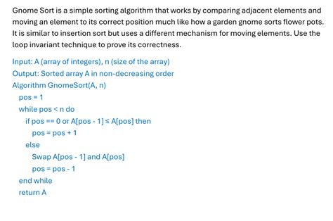 Image result for Gnome Sorting Method Flowgorith