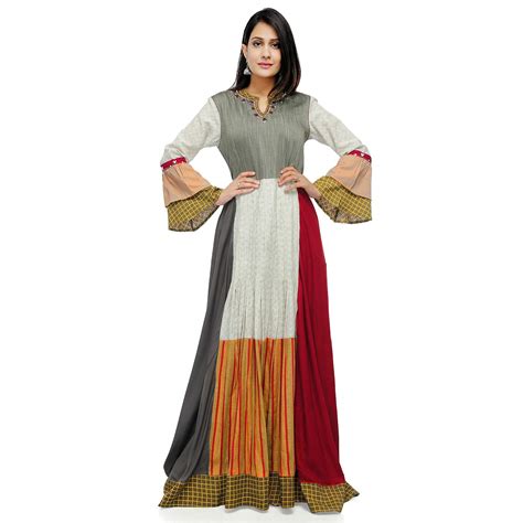 Buy KHAMMA GHANEE Women's Rajasthani Jaipuri Work Rayon Plain Collar ...