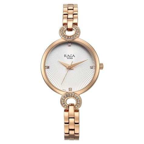 Buy Online Titan Raga Showstopper Quartz Analog White Dial Metal Strap ...