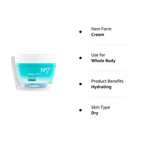Buy No7 Hydraluminous Water Surge Gel Cream - Face Moisturizer with ...