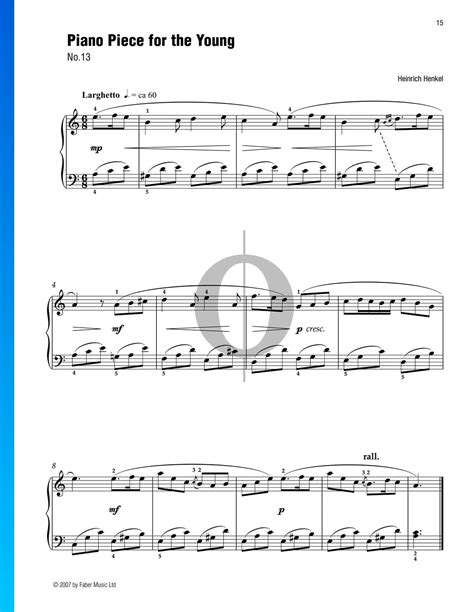 Piano Piece For The Young (No. 13) (Heinrich Henkel) Piano Sheet Music ...