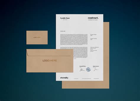 Free Simple Stationery with Shadow Mockup PSD - Good Mockups