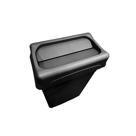 87L Slim Jim Trash Bin with Swing Cover Black | Big Compact Trash Can ...