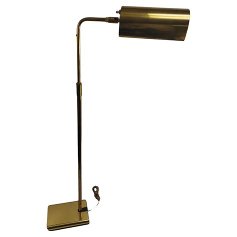Pair Koch and Lowy Articulated Polished Brass Floor Lamps Mid-Century ...