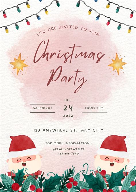 Free Printable Invitations Christmas Party