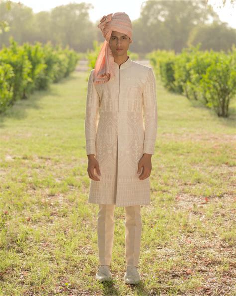 Shop now ryan light beige sherwani set