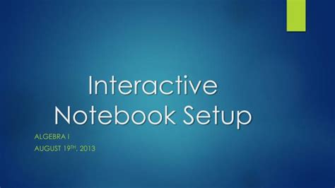 Interactive Notebook Setup 的图像结果