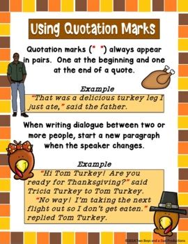 Commas in Addresses and Quotations Thanksgiving Edition | TPT