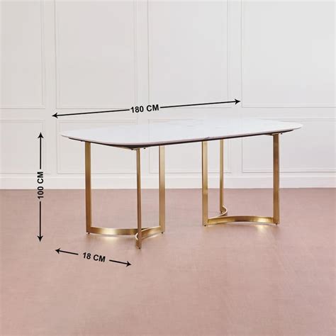 Buy Vogue Ariana Banswada Marble Top 6-Seater Dining Table - White from ...