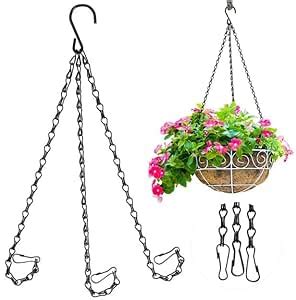 5x Hanging Chain with Hooks Black Flower Pot Chains Hanging Basket ...