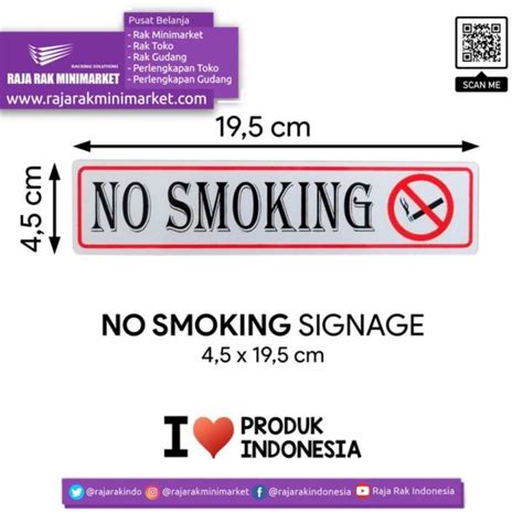 SIGNAGE / LOGO PERINGATAN NO SMOKING 4,5×19,5 CM | RAK MINIMARKET TOKO ...