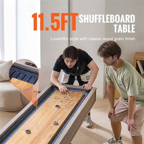 VEVOR Shuffleboard Table 11.5 ft Shuffleboard for Family Game Rooms 2 ...