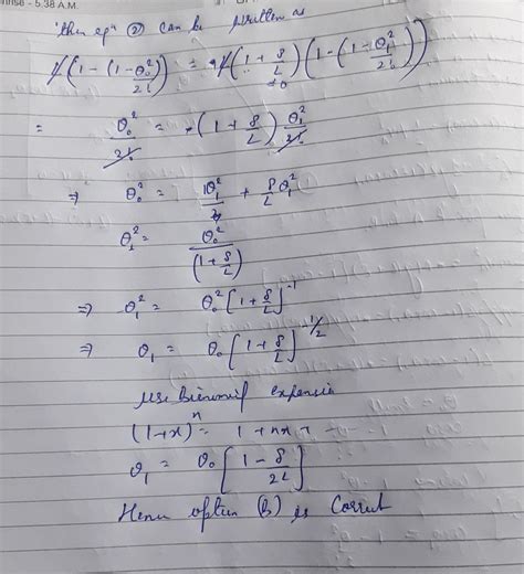 A pendulum is made of a massless string of length l and a small bob of ...