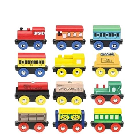 Wooden Train Set 12 PCS | Magnetic Engines | Cars for Toddlers | Works ...