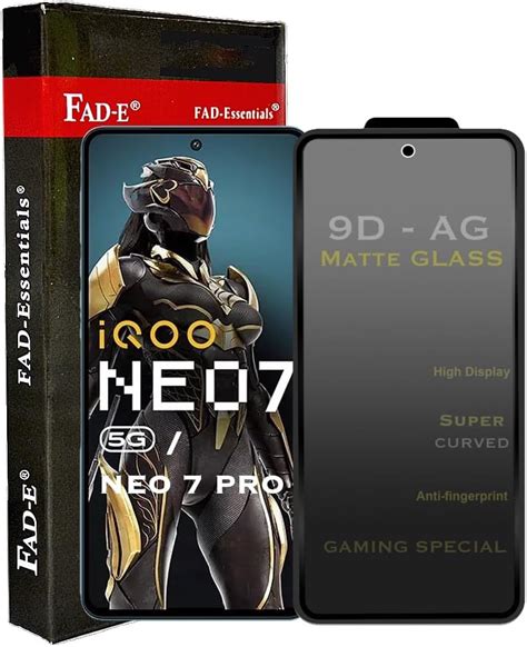 FAD-E Matte Tempered Glass Screen Protector Guard for iQOO Neo 7 5G ...
