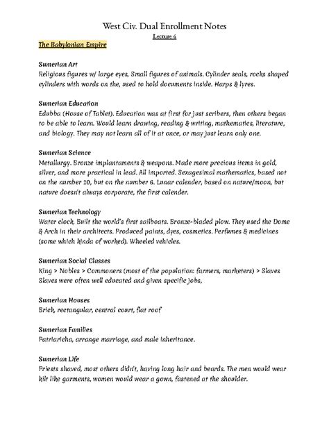 Lecture 4 - Southeastern - West Civ. Dual Enrollment Notes Lecture 4 ...