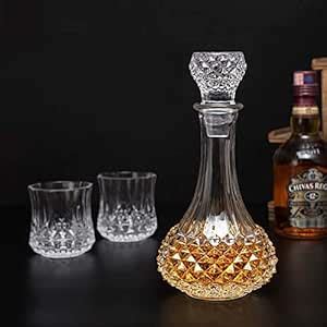SODUKU Italian Premium Whiskey Glasses and Decanter with Stopper ...
