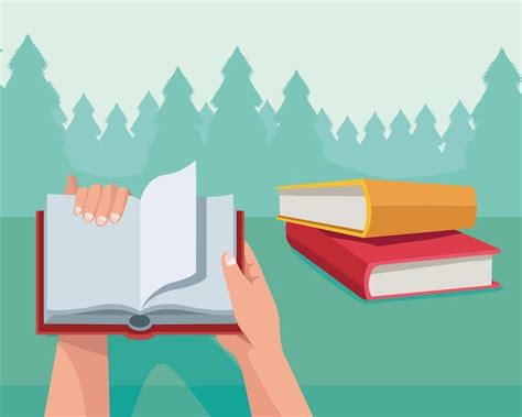 Hands reading with books | Free Vector