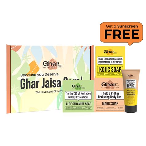 Natural Soaps Trio with Free Magic Sunscreen – GHAR SOAPS